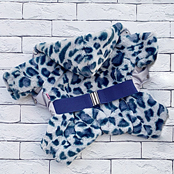 Комбинезон-шубка Леопардовый синий для мальчика