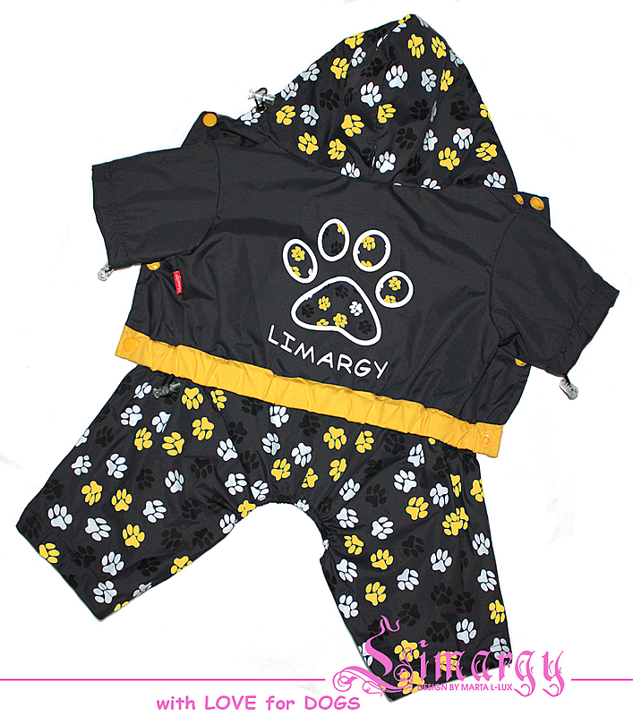 Дождевик ECOstyle "E-Paws" желтый для девочки Размер XL