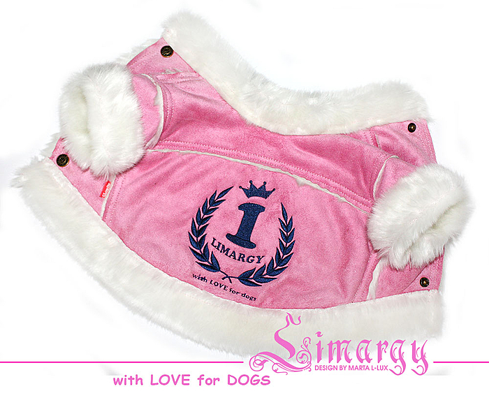 Дубленка "Герб" розовая - 25709 Дубленка "Герб" розовая-25709