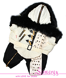 Комбинезон "Fur Zip" молочный для девочки Комбинезон "Fur Zip" молочный для девочки