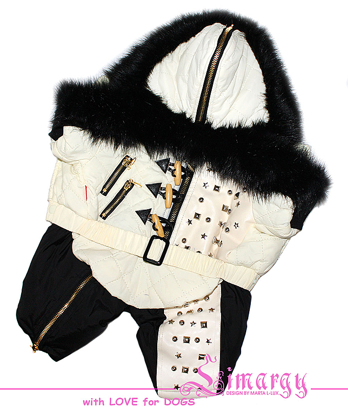 Комбинезон "Fur Zip" молочный для девочки Размер ML