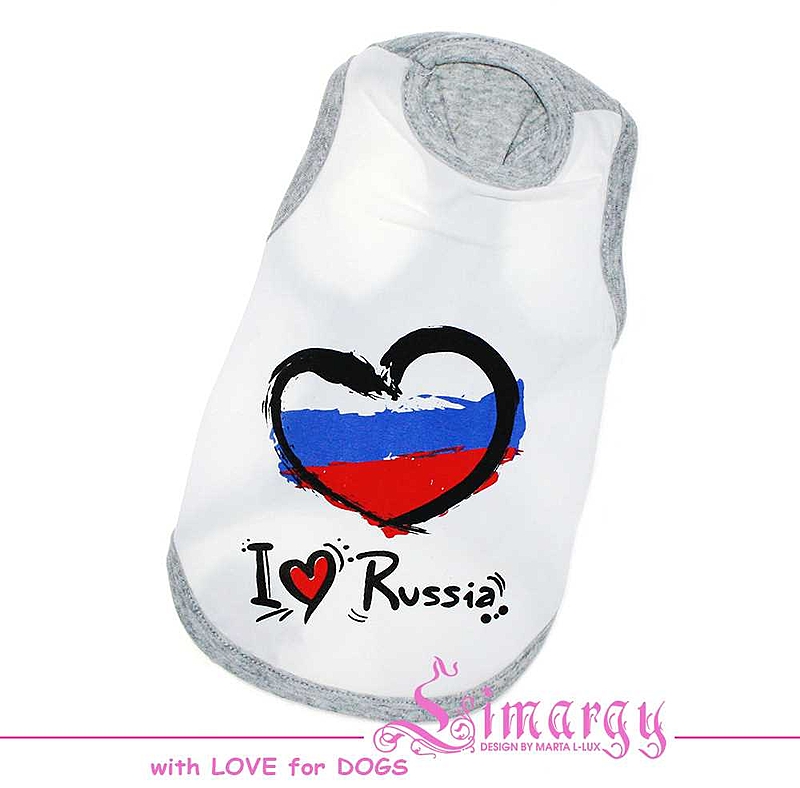 Маечка "Russia" белая Размер L