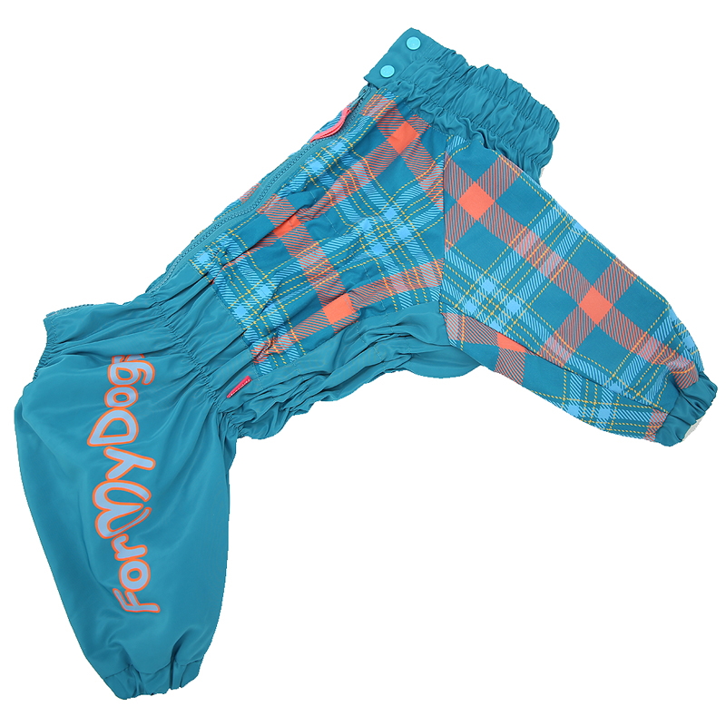 Дождевик "Клетка" для средних и больших собак для мальчика Размер D2