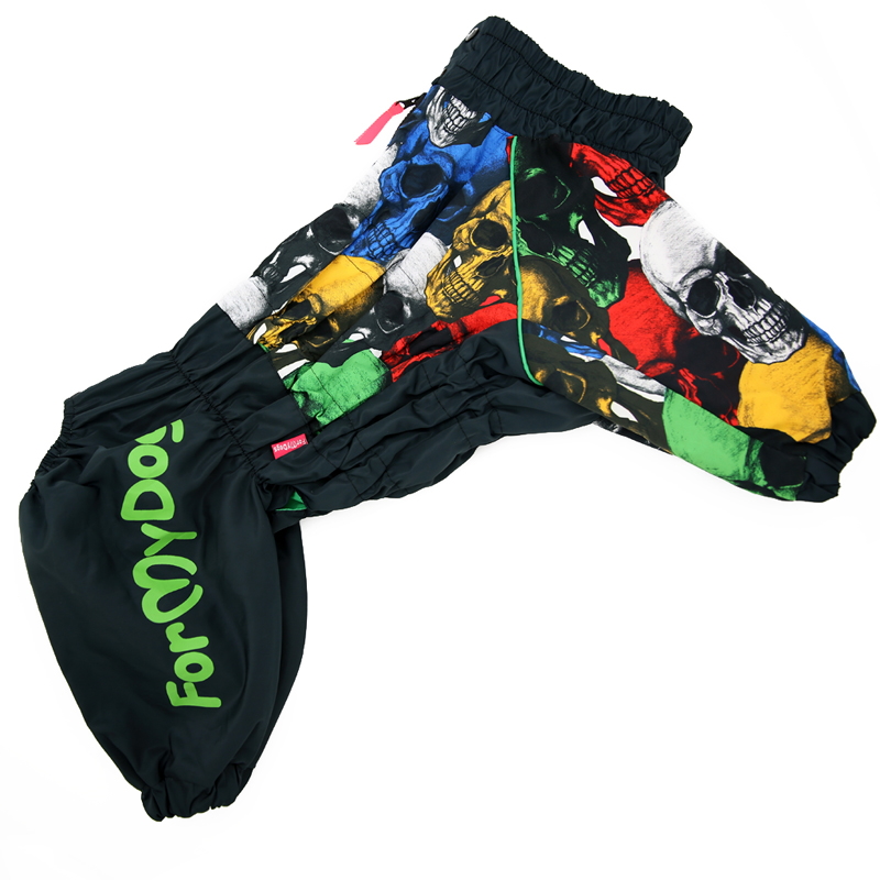 Дождевик "Черепа" для средних и больших собак для мальчика Размер C1