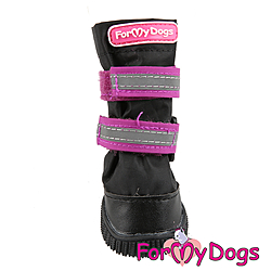 Сапожки FMD Мад для средних и больших собак черные с фиолетовым