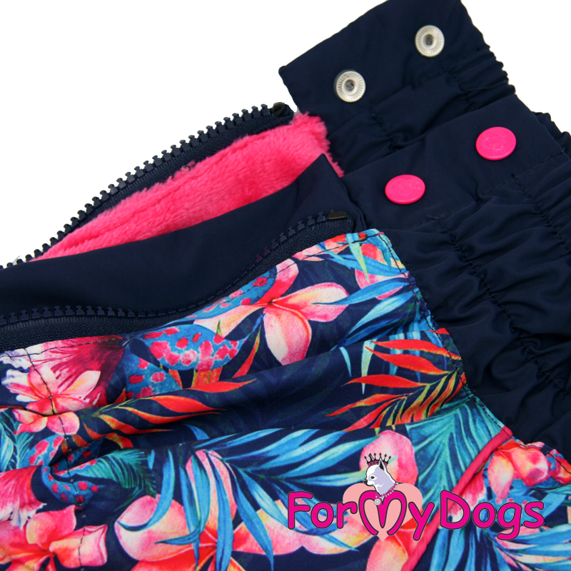 Комбинезон Цветы синий для вест-хайленд-уайт-терьеров для девочки-41057 Комбинезон Цветы синий для вест-хайленд-уайт-терьеров для девочки-41057